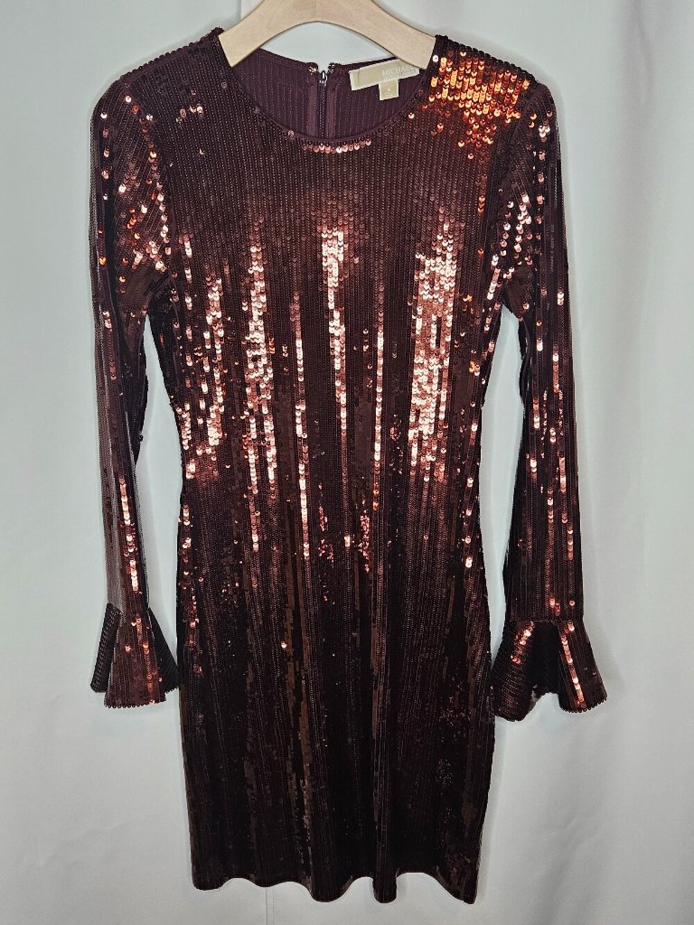 MICHAEL Michael Kors Sequined Flare Cuff Dress Size Small